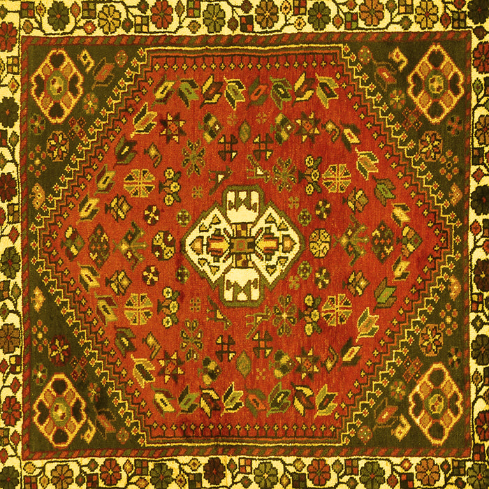 Square Persian Yellow Traditional Rug, tr915yw