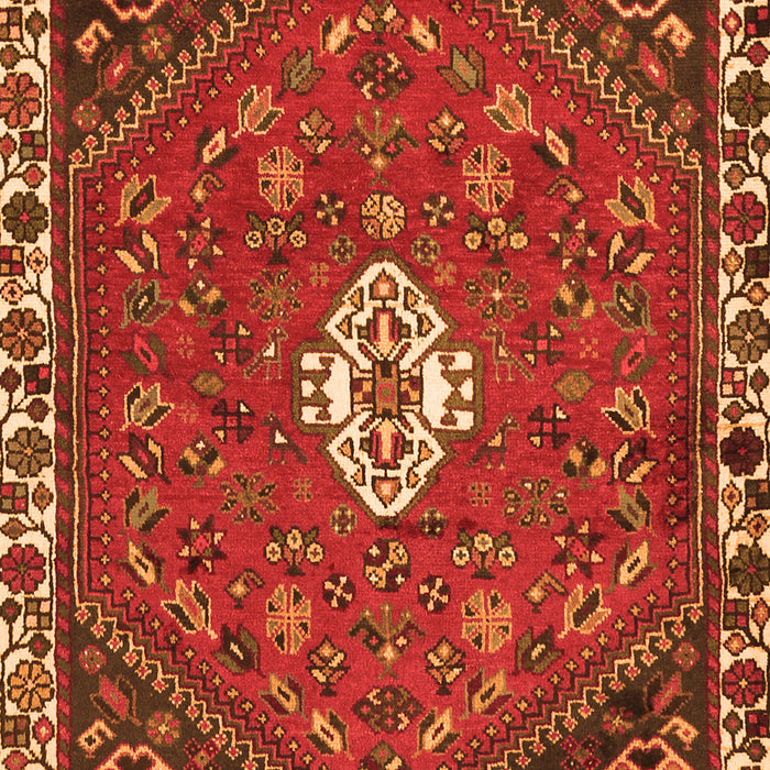 Serging Thickness of Machine Washable Persian Orange Traditional Area Rugs, wshtr915org