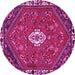 Round Persian Pink Traditional Rug, tr915pnk