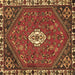 Square Persian Brown Traditional Rug, tr915brn
