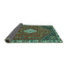 Sideview of Persian Turquoise Traditional Rug, tr915turq