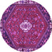 Round Machine Washable Persian Purple Traditional Area Rugs, wshtr915pur