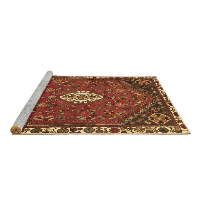 Sideview of Machine Washable Persian Brown Traditional Rug, wshtr915brn