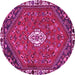 Round Machine Washable Persian Pink Traditional Rug, wshtr915pnk