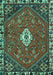 Machine Washable Persian Turquoise Traditional Area Rugs, wshtr915turq