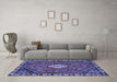 Machine Washable Persian Blue Traditional Rug in a Living Room, wshtr915blu