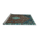 Sideview of Machine Washable Persian Light Blue Traditional Rug, wshtr915lblu