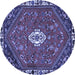 Round Persian Blue Traditional Rug, tr915blu