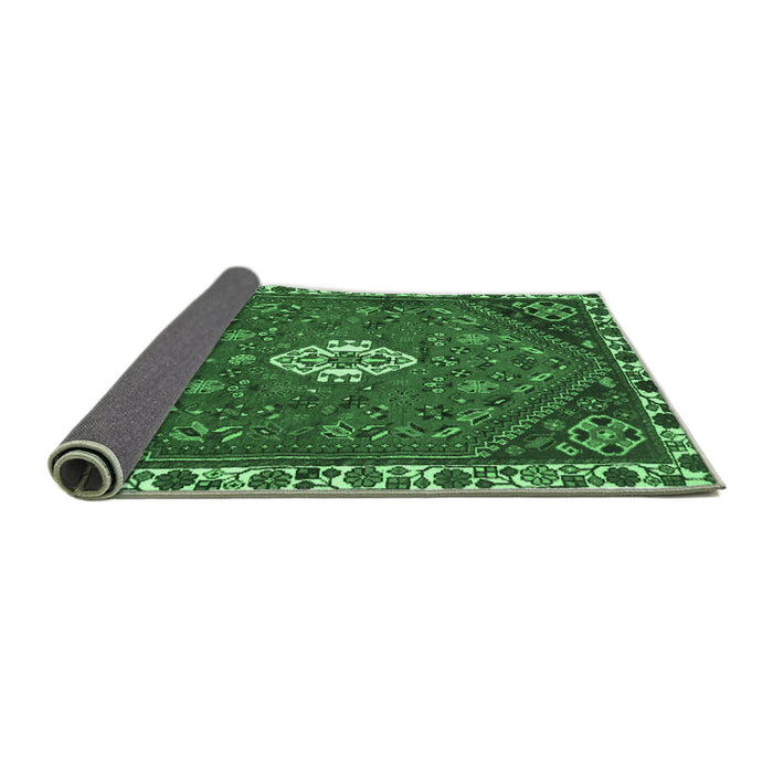 Sideview of Persian Emerald Green Traditional Rug, tr915emgrn