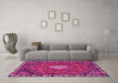 Machine Washable Persian Pink Traditional Rug in a Living Room, wshtr915pnk