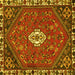 Square Machine Washable Persian Yellow Traditional Rug, wshtr915yw