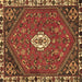 Square Machine Washable Persian Brown Traditional Rug, wshtr915brn