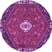 Round Persian Purple Traditional Rug, tr915pur