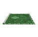 Sideview of Machine Washable Persian Emerald Green Traditional Area Rugs, wshtr915emgrn