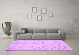 Machine Washable Persian Purple Traditional Area Rugs in a Living Room, wshtr916pur