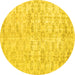 Round Persian Yellow Traditional Rug, tr916yw