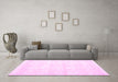 Machine Washable Persian Pink Traditional Rug in a Living Room, wshtr917pnk