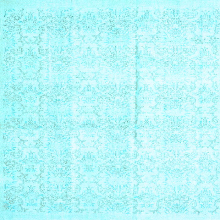 Square Machine Washable Persian Light Blue Traditional Rug, wshtr917lblu