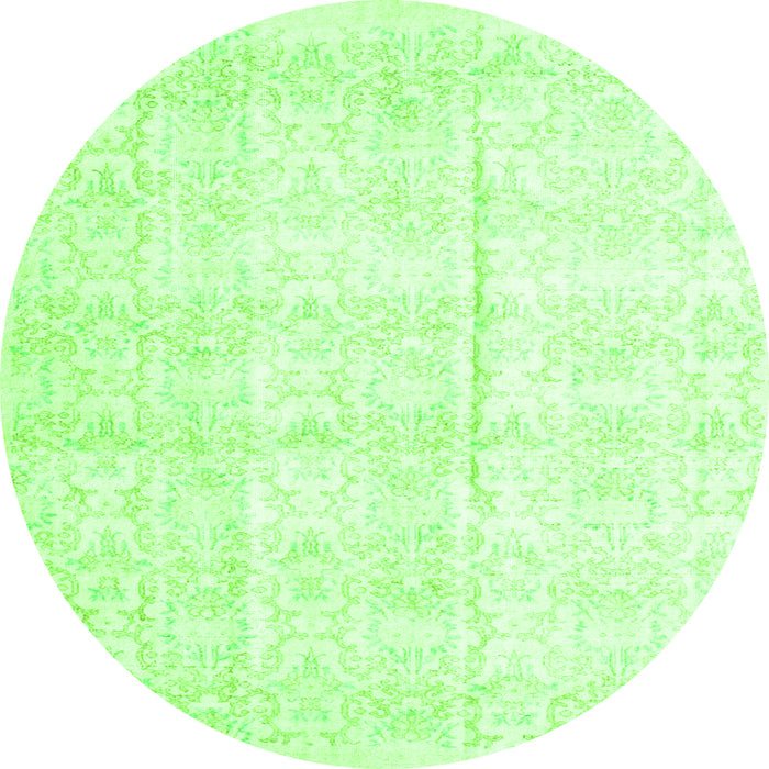 Square Persian Green Traditional Rug, tr917grn