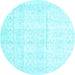 Round Persian Light Blue Traditional Rug, tr917lblu