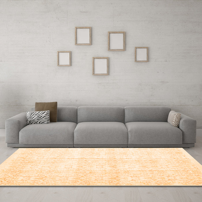 Machine Washable Persian Orange Traditional Area Rugs in a Living Room, wshtr917org