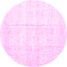 Round Persian Pink Traditional Rug, tr917pnk