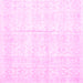 Square Machine Washable Persian Pink Traditional Rug, wshtr917pnk