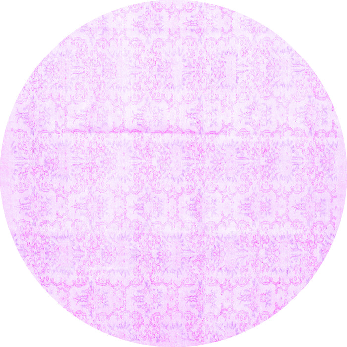 Round Persian Purple Traditional Rug, tr917pur