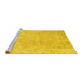 Sideview of Machine Washable Persian Yellow Traditional Rug, wshtr918yw