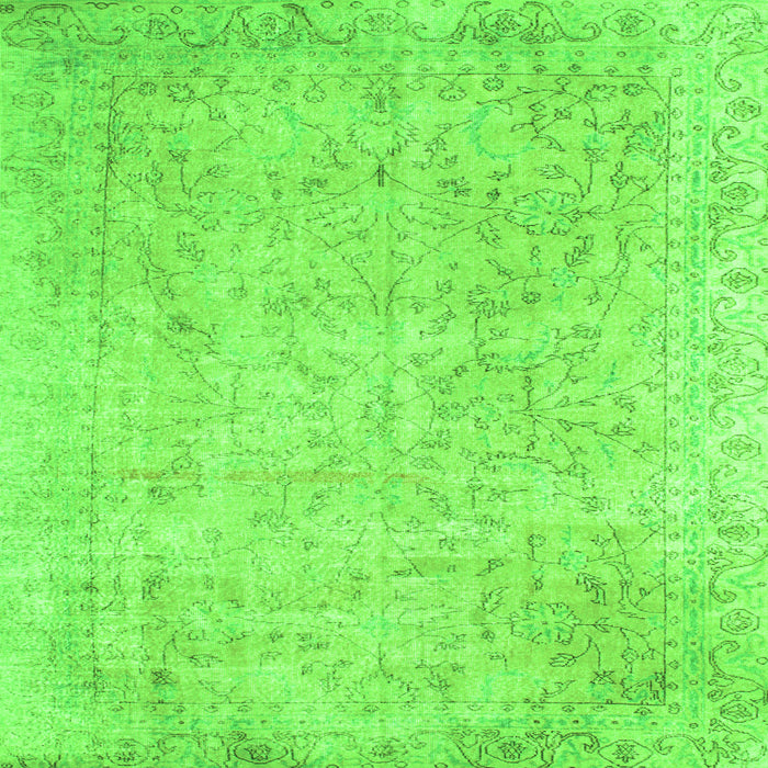 Round Machine Washable Persian Green Traditional Area Rugs, wshtr918grn