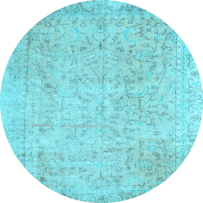 Round Machine Washable Persian Light Blue Traditional Rug, wshtr918lblu