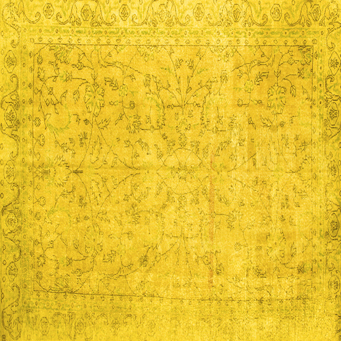 Square Persian Yellow Traditional Rug, tr918yw