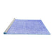 Sideview of Machine Washable Persian Blue Traditional Rug, wshtr918blu