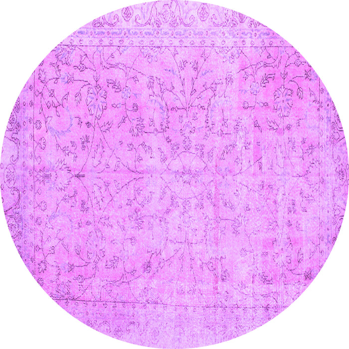 Round Persian Purple Traditional Rug, tr918pur