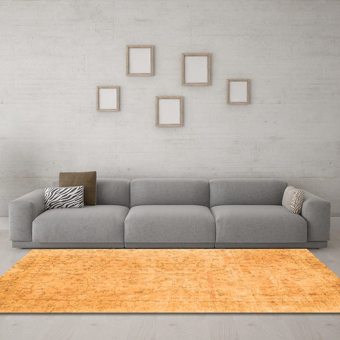 Machine Washable Persian Orange Traditional Area Rugs in a Living Room, wshtr918org