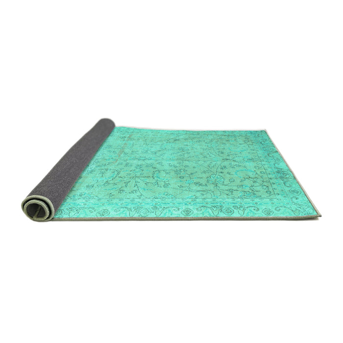 Sideview of Persian Turquoise Traditional Rug, tr918turq