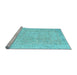 Sideview of Machine Washable Persian Light Blue Traditional Rug, wshtr918lblu