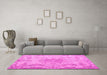 Machine Washable Persian Pink Traditional Rug in a Living Room, wshtr919pnk