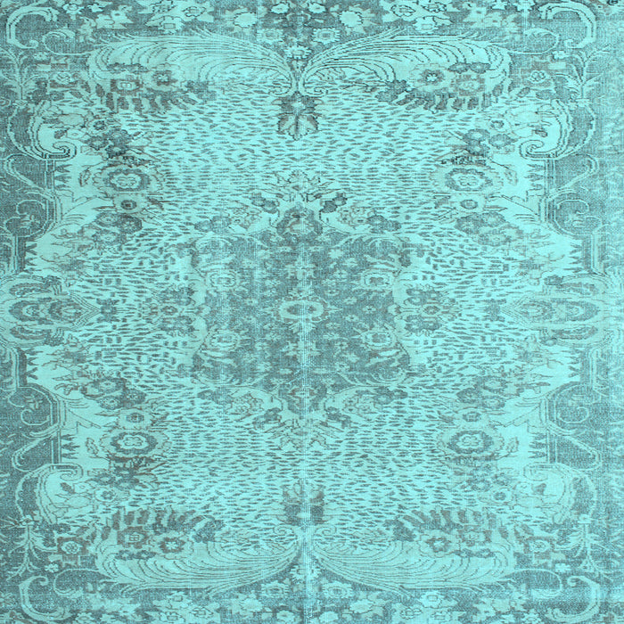Square Machine Washable Persian Light Blue Traditional Rug, wshtr919lblu