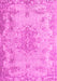 Machine Washable Persian Pink Traditional Rug, wshtr919pnk