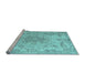 Sideview of Machine Washable Persian Light Blue Traditional Rug, wshtr919lblu