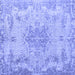 Square Machine Washable Persian Blue Traditional Rug, wshtr919blu