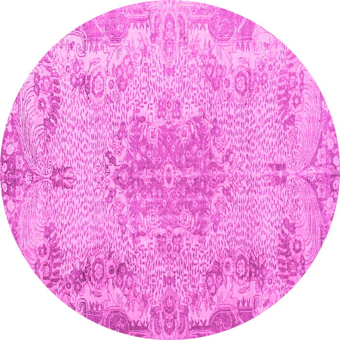 Round Machine Washable Persian Pink Traditional Rug, wshtr919pnk