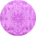 Round Persian Purple Traditional Rug, tr919pur