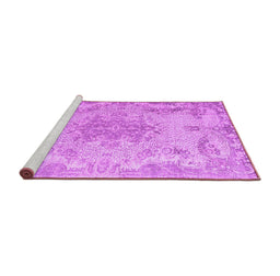 Sideview of Machine Washable Persian Purple Traditional Area Rugs, wshtr919pur