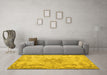 Machine Washable Persian Yellow Traditional Rug in a Living Room, wshtr919yw