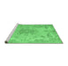 Sideview of Machine Washable Persian Emerald Green Traditional Area Rugs, wshtr919emgrn