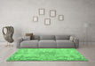 Machine Washable Persian Emerald Green Traditional Area Rugs in a Living Room,, wshtr919emgrn