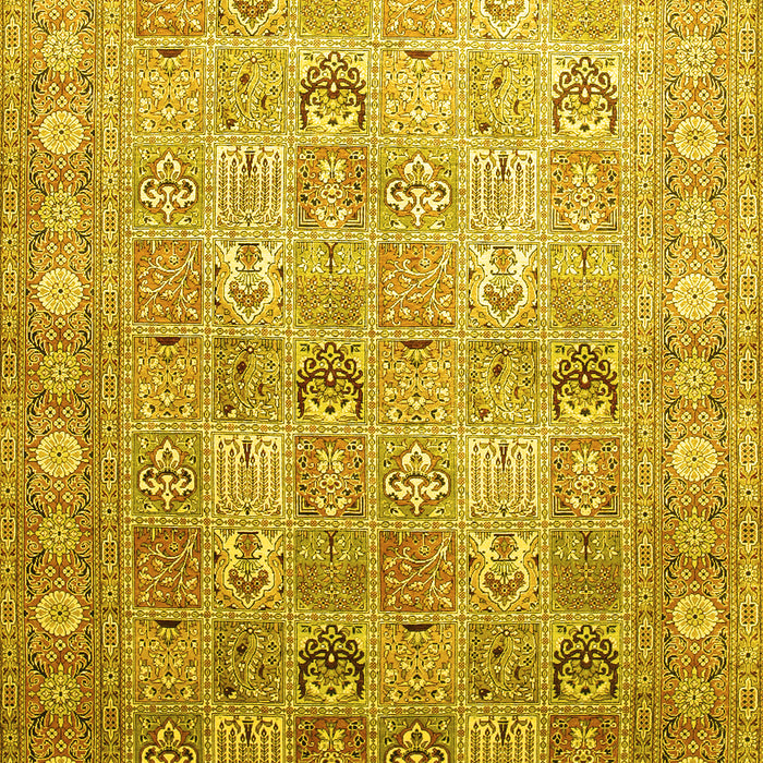 Machine Washable Persian Yellow Traditional Rug, wshtr91yw