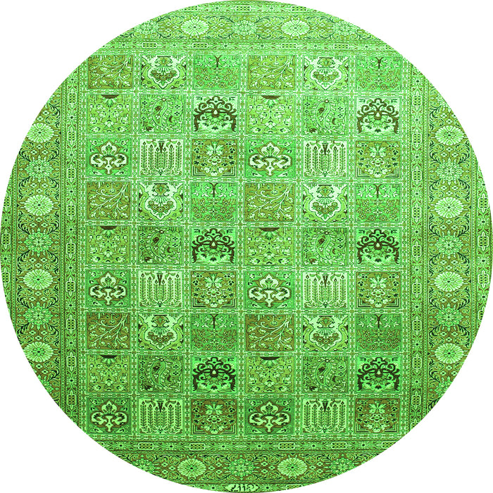 Square Persian Green Traditional Rug, tr91grn